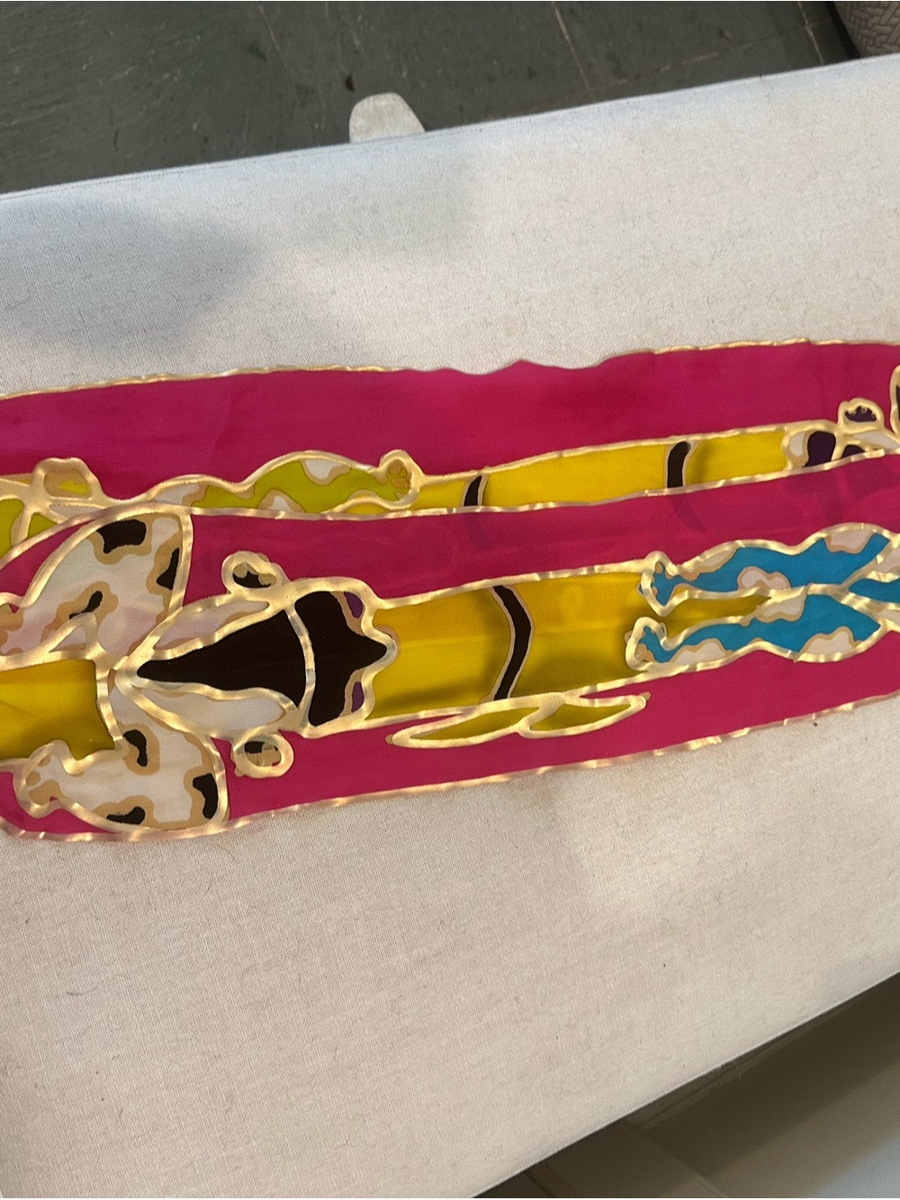 Pink and Yellow Silk Scarf Fashion Wrap Accent